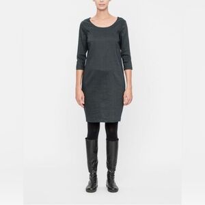 Sarah Pacini Dark Gray Linen Blend Dress